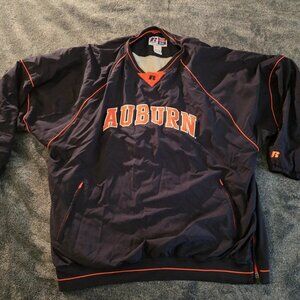 Auburn Tigers Jacket Mens Pull Over Wind Breaker Russell Team Issue 2XL